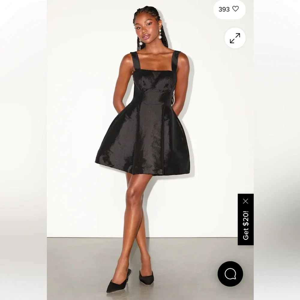 Lulu's Black Square Neck Mini Party Dress - Picture 3 of 4
